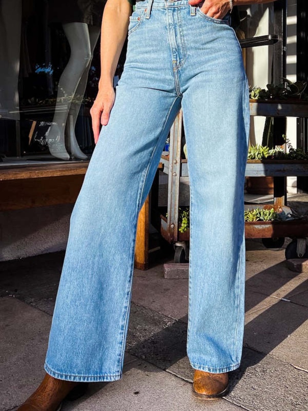 Levi's Light Blue High-Rise Wide-Leg Jeans